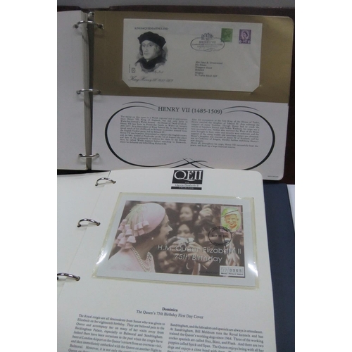 260 - 2 Albums - Kings & Queens of England with related stamps etc