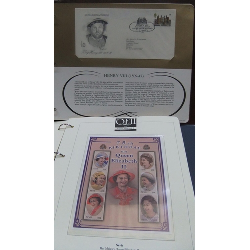 260 - 2 Albums - Kings & Queens of England with related stamps etc