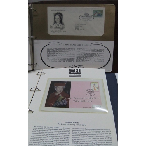 260 - 2 Albums - Kings & Queens of England with related stamps etc