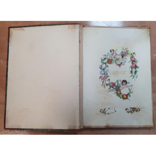 263 - Rare Victorian acrapbook containing watercolours (1 a rare w/c of a well-dressed coloured lady), dra... 