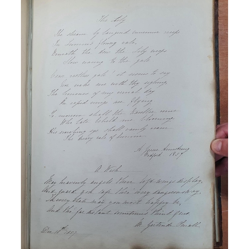 263 - Rare Victorian acrapbook containing watercolours (1 a rare w/c of a well-dressed coloured lady), dra... 