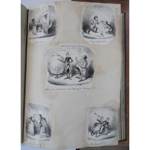 263 - Rare Victorian acrapbook containing watercolours (1 a rare w/c of a well-dressed coloured lady), dra... 