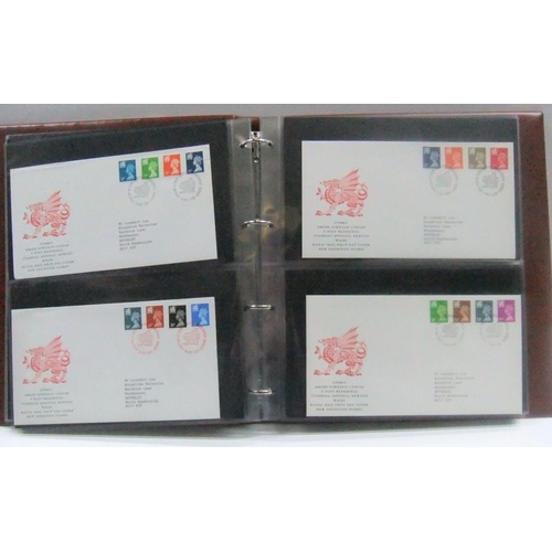 266 - 2 good albums of GB FDC - 1980s, 1 album of Machins, NI, Scotland etc other sets (2)