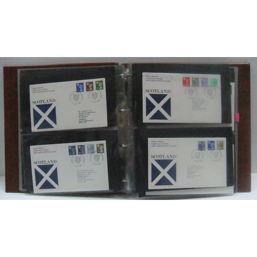 266 - 2 good albums of GB FDC - 1980s, 1 album of Machins, NI, Scotland etc other sets (2)