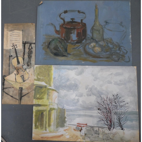 575 - Harry TOOTHILL (Brighton 1917-2001), 3 unframed oil sketches (3)