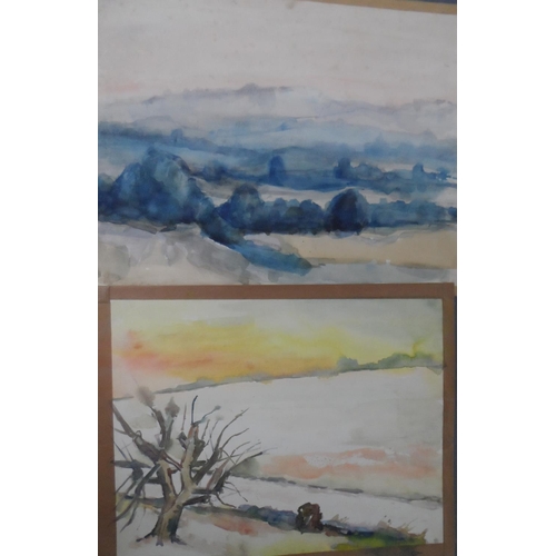 557 - Five unsigned 1960s watercolours, all unframed (5)