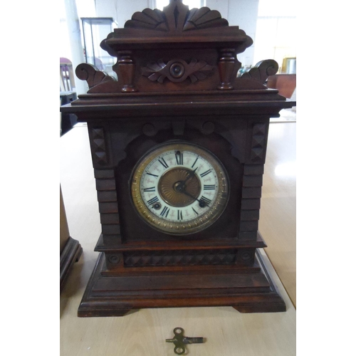 208 - Ansonia Clock Co Eight Day Syria Mantel Clock with key