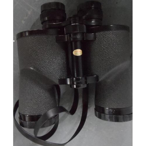 9 - Fine quality, large vintage 12 x 50 wide angle binoculars complete with 4 cover caps and good qualit... 