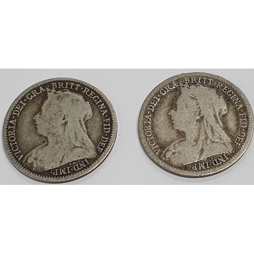 179 - Two Queen Victoria 3d Maundy coins, 1895 &1901 (2)