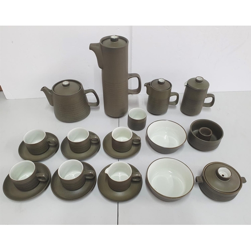 153 - Quantity of vintage, dark green Denby stoneware (Qty)