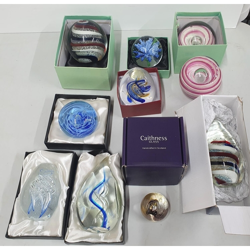 216 - Collection of ten modern boxed paper weights (10)