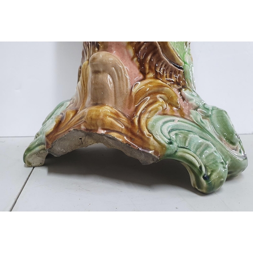 158 - Stunning unmarked Victorian 2-part ceramic jardinière (a/f),

77 cm tall,

Condition - 1 main area o... 