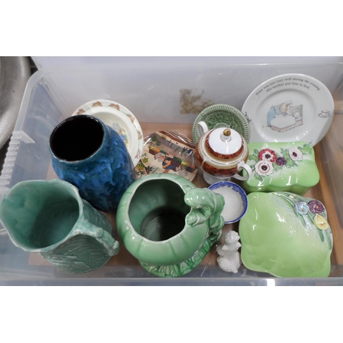 164 - Good collection of various ceramic items by differing potteries including Beswick, Poole, Wade & Wed... 