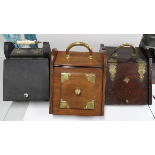 48 - Three antique coal boxes (3)