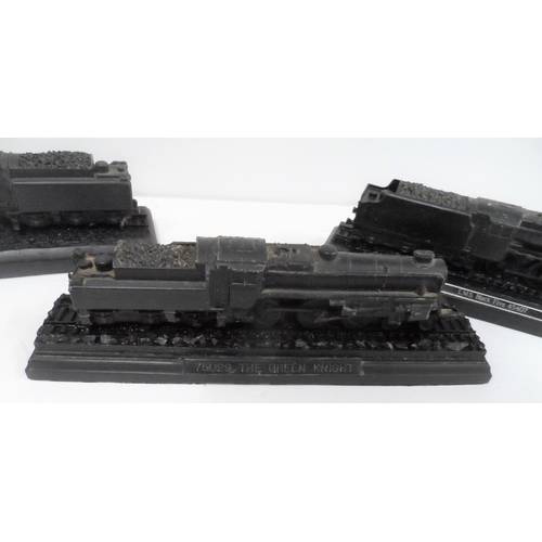 18 - Three models of steam trains made from British coal, to include Green Knight, the 