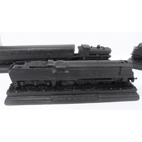 19 - Four models of steam trains made from British coal, including the Battle of Britain, the 