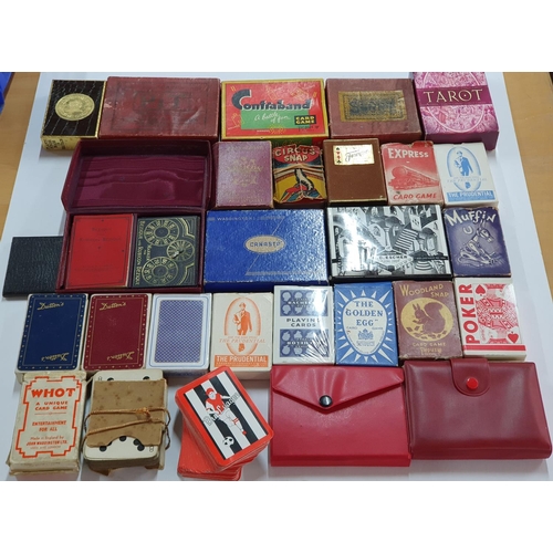 22 - Large collection of cards, Tarot cards & vintage card games to include Canasta, Contraband, Muffin, ... 