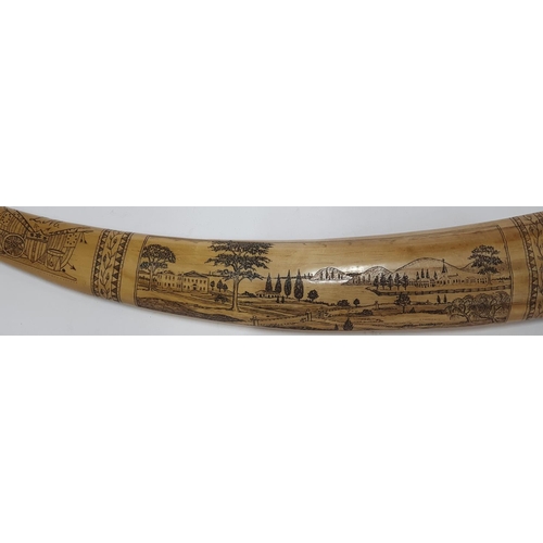 30 - Two replica resin Scrimshaws (2),

45 cm & 37 cm long