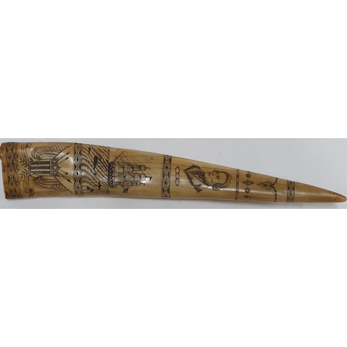 30 - Two replica resin Scrimshaws (2),

45 cm & 37 cm long