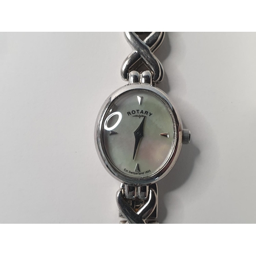 202 - Ladies sterling silver Rotary watch with spare links