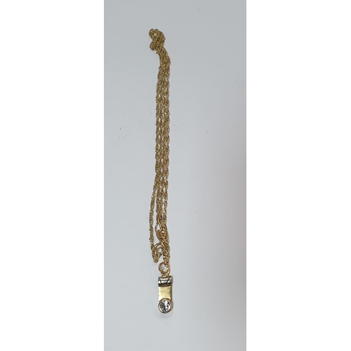 109 - Italian 14ct gold chain & pendant with a single, round cut diamond, 0.25ct,

The chain is 44 cm long... 