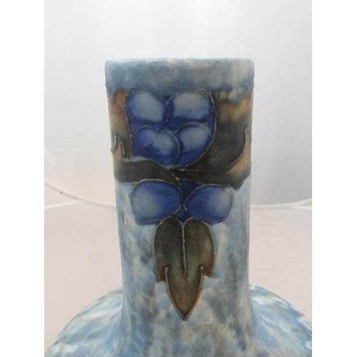 167 - Stylised vintage Cranston pottery vase with grapes & leaves on mottled blue & grey ground

29 cm hig... 