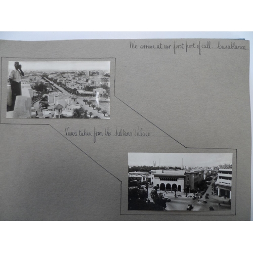 230 - Photograph album depicting a cruise trip in 1935 to Casablanca, Tangier, Gibralter & Lisbon on the S... 