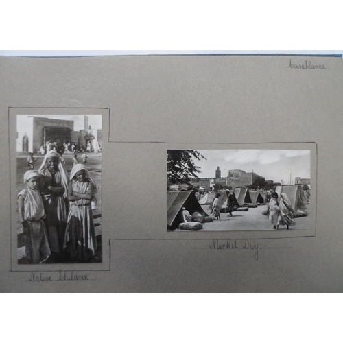 230 - Photograph album depicting a cruise trip in 1935 to Casablanca, Tangier, Gibralter & Lisbon on the S... 