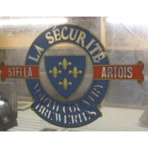 224 - Huge vintage STELLA ARTOIS advertising bar mirror for the North Country Breweries (Hull)

113 x 113c... 