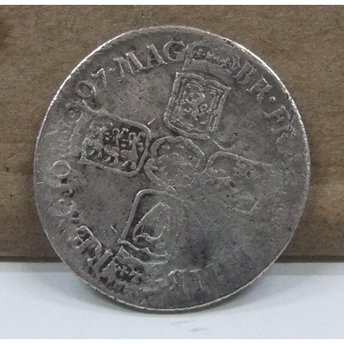 177 - William III (1688-1702) 1697 shilling, Bristol mint