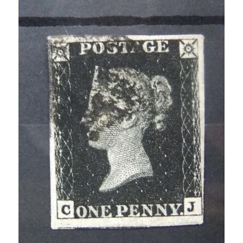 192 A - 2 used penny blacks, Pl 6 & 16, 3 and 4 margin examples