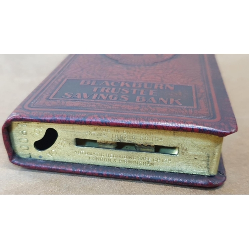 40 - Blackburn Trustees saving bank, early metal 20thC savings box in its original box