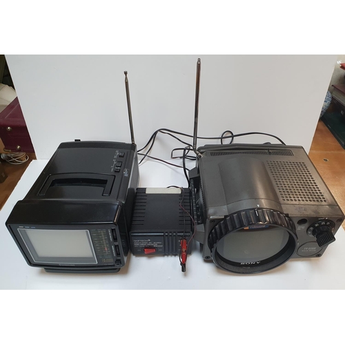 477 - A vintage Sony TVS II VK TV transmitter with a Samsung CL-125R Portable TV together with a Skiptech ... 