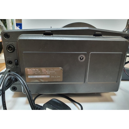 477 - A vintage Sony TVS II VK TV transmitter with a Samsung CL-125R Portable TV together with a Skiptech ... 