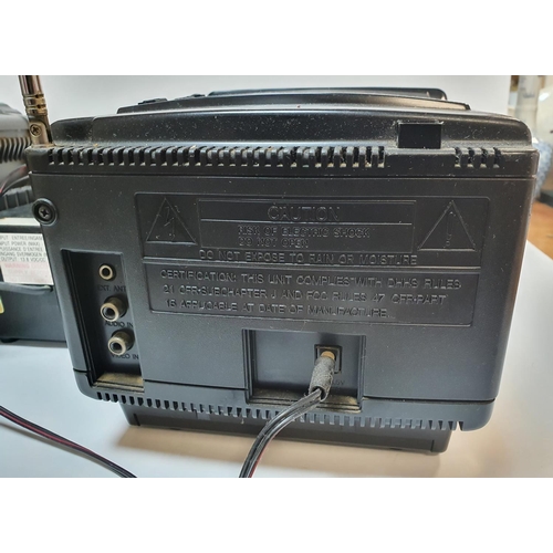477 - A vintage Sony TVS II VK TV transmitter with a Samsung CL-125R Portable TV together with a Skiptech ... 