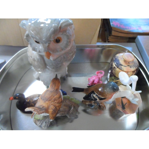 492 - Collection of mainly animal and bird ornaments including a Beswick example (lot)