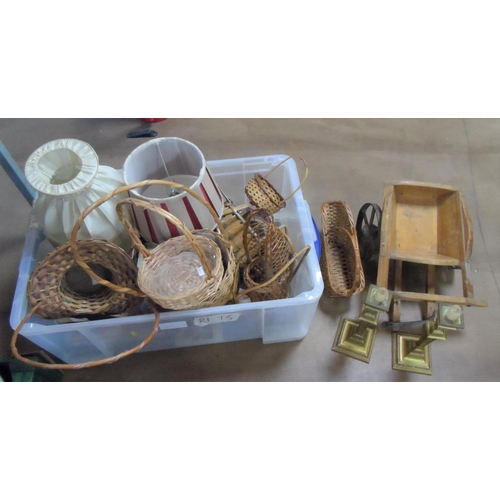 494 - Large quantity of various collectables to include wooden items, 2 pairs of candlesticks, table light... 