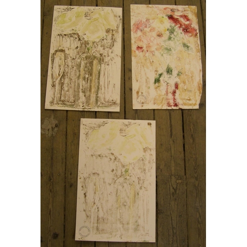 506 - 3 Peter Collins (1923-2001) modernist abstract oils on paper, still-life studies,

Approx average si... 