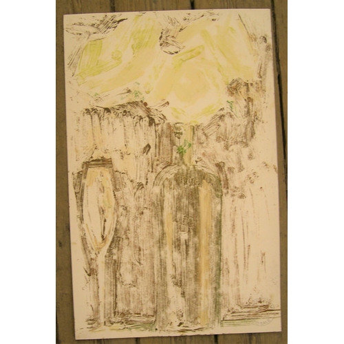 506 - 3 Peter Collins (1923-2001) modernist abstract oils on paper, still-life studies,

Approx average si... 