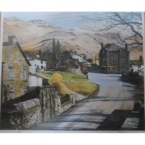 513 - Collection of 20thC framed prints & 2 framed embroideries (8)