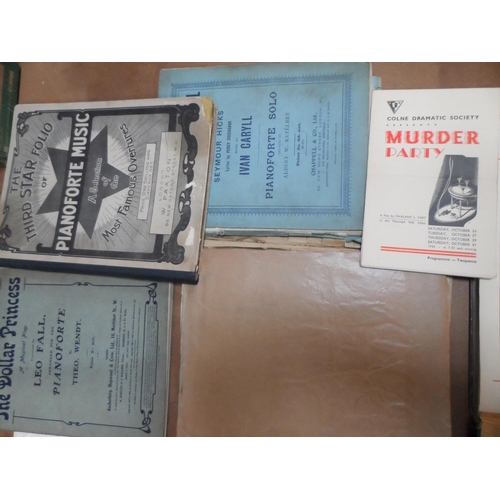 32 - Large collection of old sheeted piano music together with a large collection of local mid 20thC Coln... 