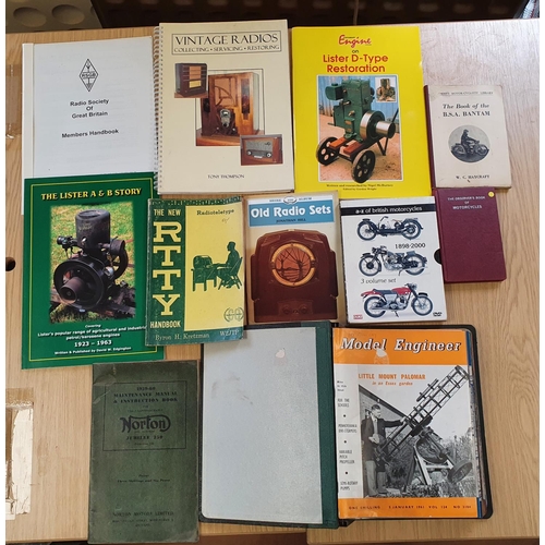 47 - Large collection of engineering parts together with a large collection of radio restoration books & ... 