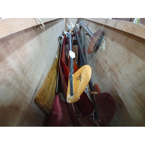 61 - Box full of hand made gliders (3) all 1m+ in length, all 3 in 2 parts comprising the main body & the... 