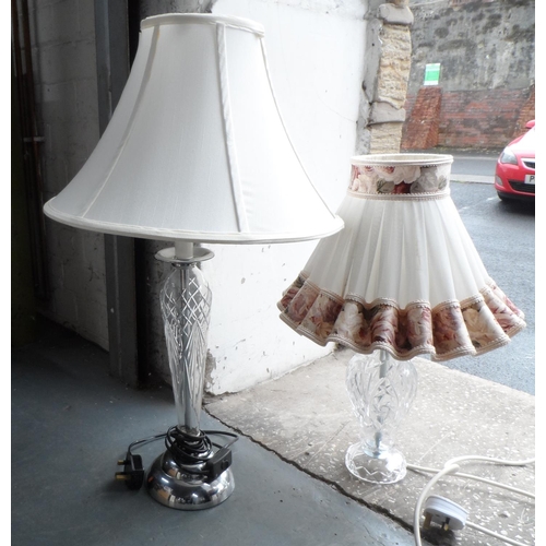213 - Two cut-glass table lamps (2)