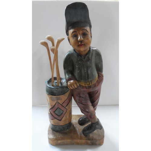 42 - Carved wooden Golfing Figure 

50cm x 25cm