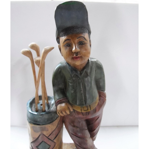 42 - Carved wooden Golfing Figure 

50cm x 25cm
