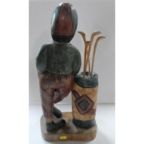 42 - Carved wooden Golfing Figure 

50cm x 25cm