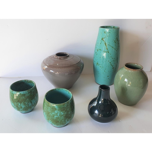 191 - Collection of ceramics and glass including pottery vases & Caithness cut glass bowls (Qty)