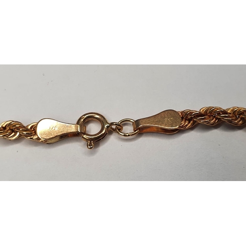 21 - Cased 9ct gold rope bracelet,

1.5 grams