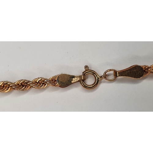21 - Cased 9ct gold rope bracelet,

1.5 grams